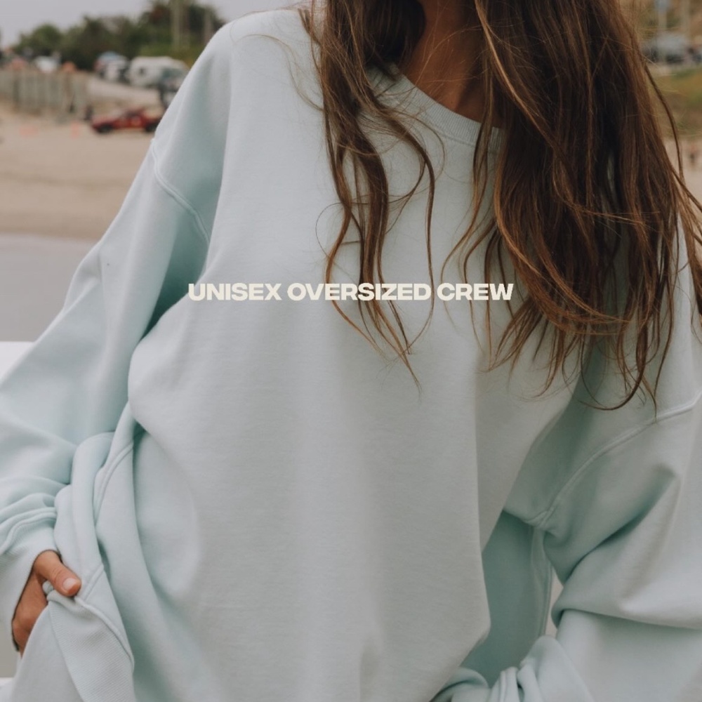 Daily Drills Oversized Crew Sweatshirt - Light Blue